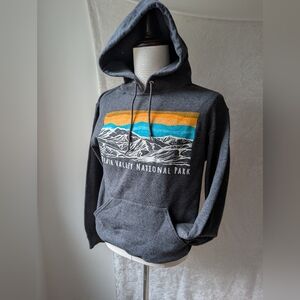 Death Valley National Park Sweatshirt Hoodie Illustrated Mountains And Sunset